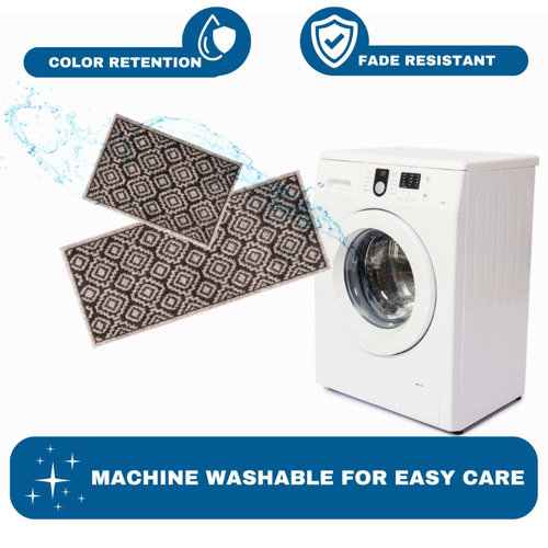 Foundry Select Sinath Kitchen Mat 2 piece Non Slip Washable Set Sinath Kitchen Mat 2 piece